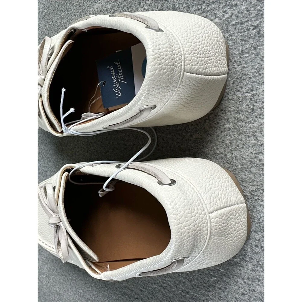 NWT Off-White Midge Boat Shoe Comfy Memory Foam Cream Ivory Flats Women's 7.5 - Picture 8 of 13